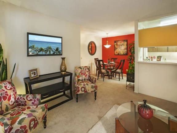 Living Room And Kitchen at Patterson Place, Santa Barbara, CA, 93111