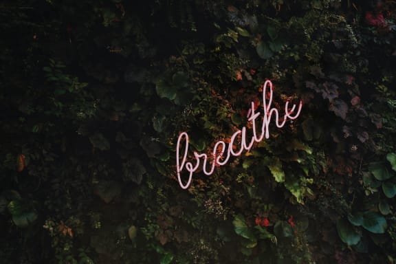 breathe_neon_sign at Patterson Place, Santa Barbara, CA