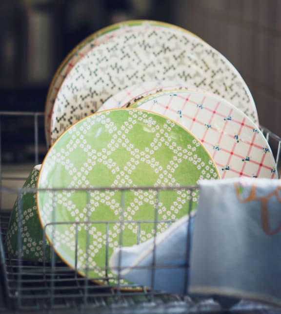 colorful dishes at Patterson Place, Santa Barbara, California
