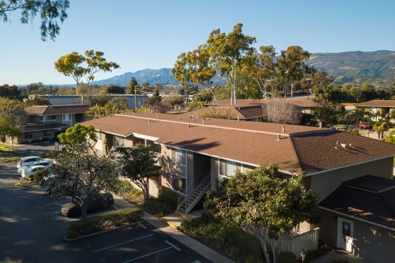 exterior view of lush landscaping at Patterson Place, Santa Barbara, CA