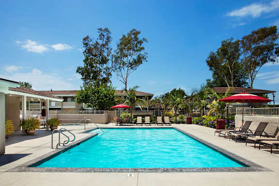 Blue Cool Swimming Pool at Patterson Place, Santa Barbara, CA