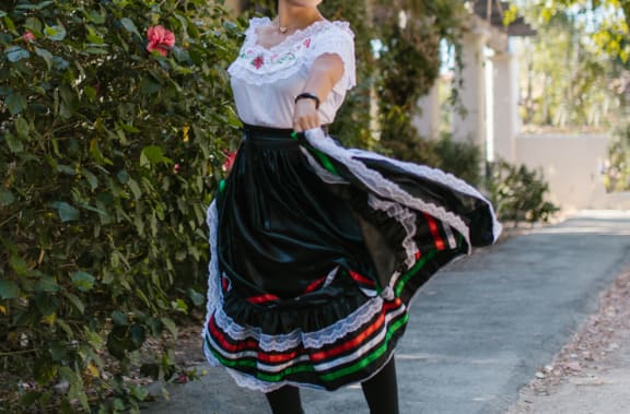 Girl Walking On The Street at Pacific Oaks, Goleta, 93117