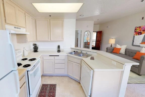 Kitchen With Dishwasher at Rancho Franciscan Senior Apartments, Santa Barbara, CA