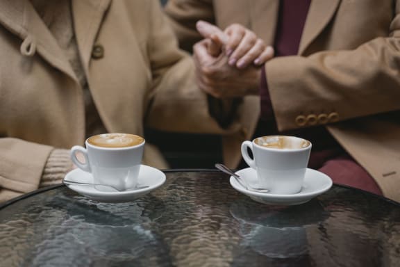 Coffee at Rancho Franciscan Senior Apartments, Santa Barbara, California