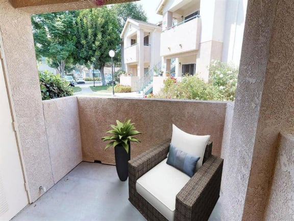 Balcony Patio at Cypress Meadows Senior Apartments, Ventura, CA, 93003