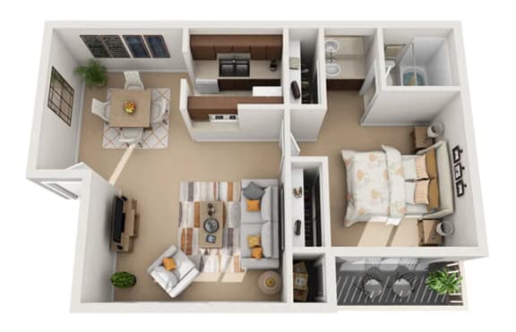 Floorplan Layout at Cypress Meadows Senior Apartments, Ventura, 93003