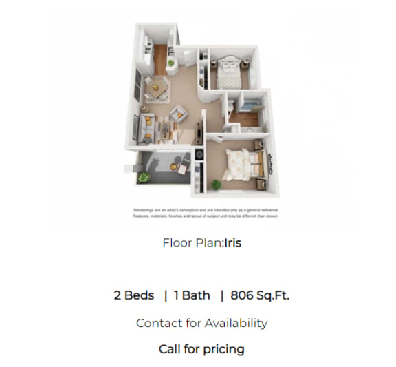 Floorplan Layout at Cypress Meadows Senior Apartments, California