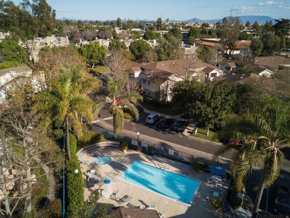 exterior_swimming_pool_jacuzzi_aerial_shot at Cypress Meadows Senior Apartments, California, 93003