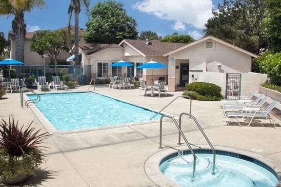 Glimmering Pool at Cypress Meadows Senior Apartments, California