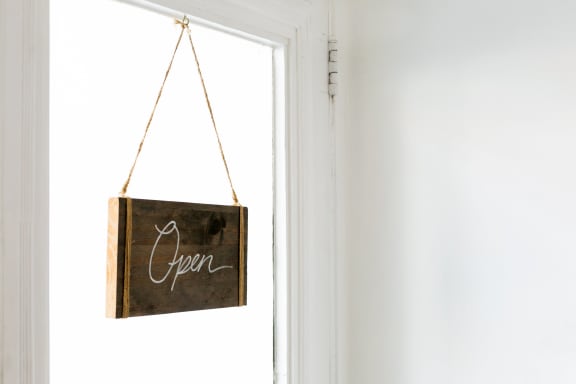 small-business-open-sign at Cypress Meadows Senior Apartments, Ventura, CA