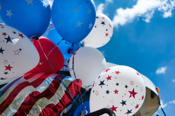 red_white_blue_fourth_of_july_ball at Cypress Meadows Senior Apartments, Ventura, California