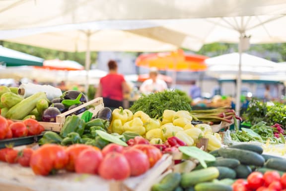 Womens At Vegetable Market at Oceanwood Apartments, California