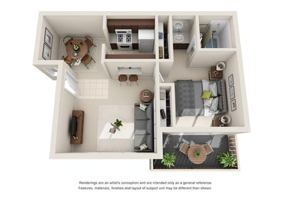 1_bedroom_floorplan at Oceanwood Apartments, Lompoc, California