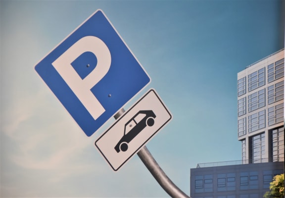 Parking Sign at Oceanwood Apartments, Lompoc, California