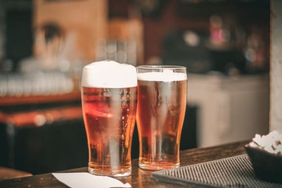 Beer Glass at Oceanwood Apartments, Lompoc, California