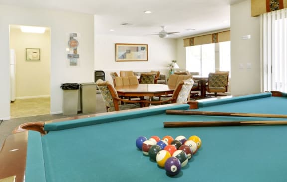 Game Room In Clubhouse at Oceanwood Apartments, Lompoc, California
