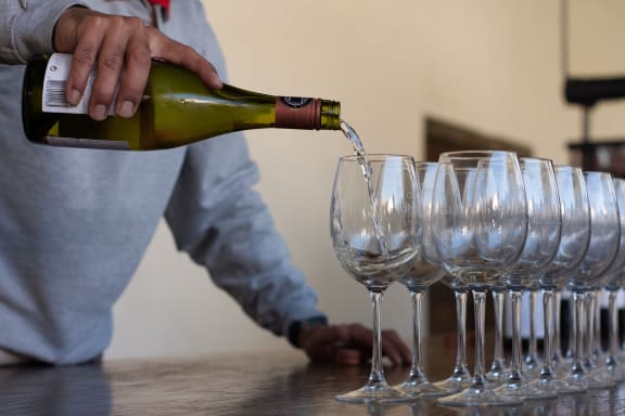 Wine Bottle And Glass at Oceanwood Apartments, California, 93436
