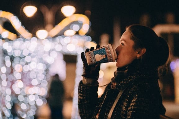 Girl Having A Coffee at Ralston Courtyards, California, 93003