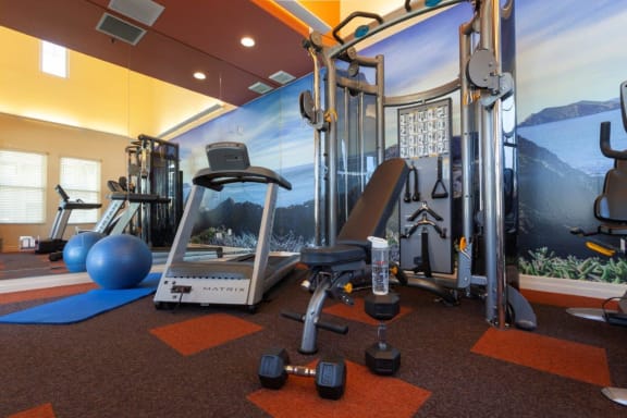 Fitness Center With Updated Equipment, at Ralston Courtyard Apartments, Ventura, CA