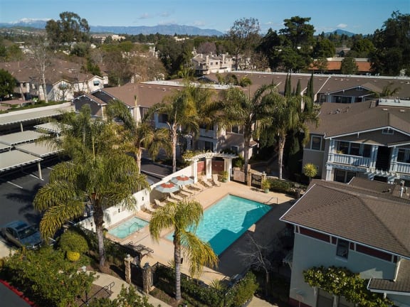 Aerial View Of Pool at Ralston Courtyards, Ventura, 93003