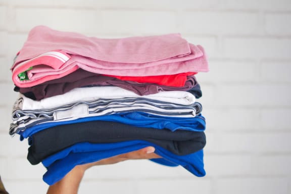 Pile of clothes at Ralston Courtyards, Ventura, 93003