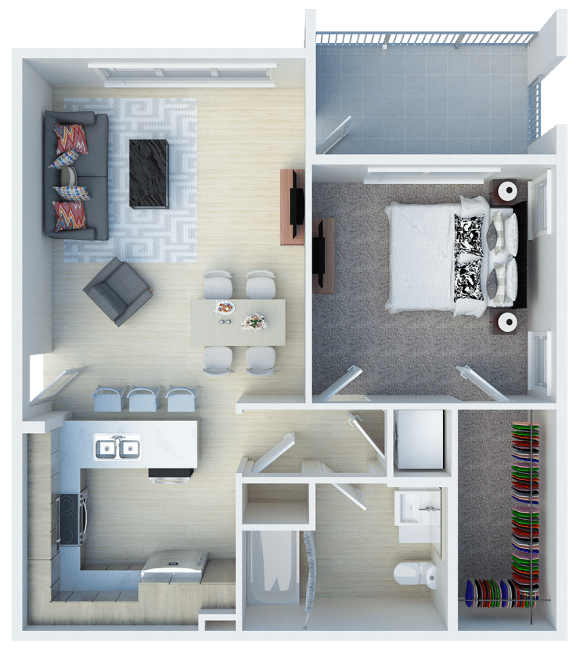 Floor Plan  1x1 units available | Ageno Apartments in Livermore, CA