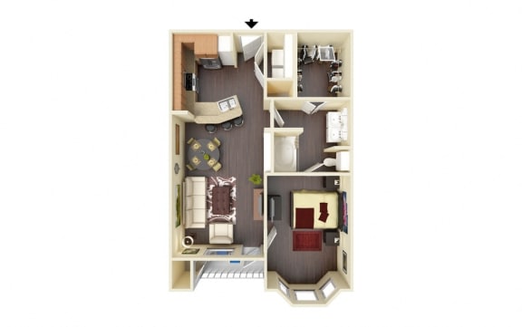713 Square-Foot Esperanza Floor Plan at Residence at Midland, Midland, TX