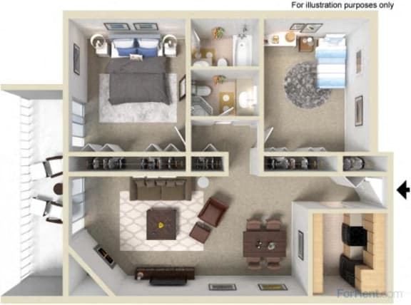 two bedroom apartment floor plan