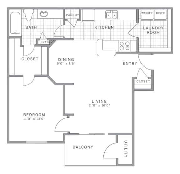 A1 Floor Plan A1 Floor Plan at AVE Somerset, New Jersey, 08873
