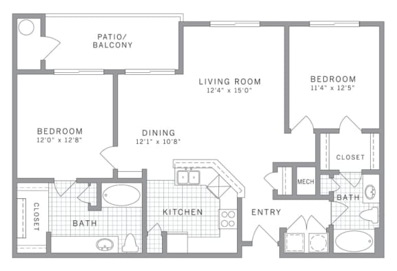 Floor Plan  B2 Floor Plan at AVE Clifton, Clifton, 07012