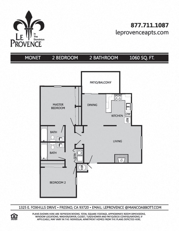 Monet, Downstairs Floor Plan at Le Provence at the Dominion, Fresno, CA