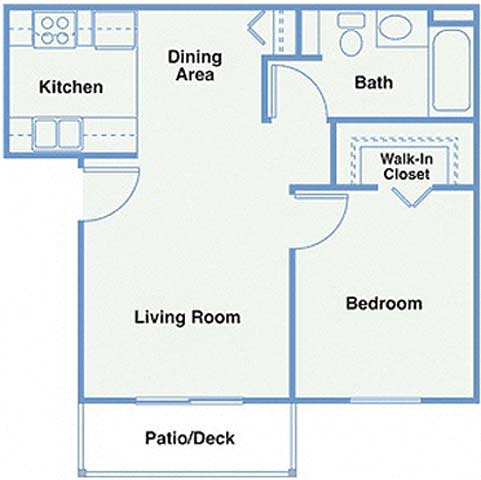 Floor Plan  One Bedroom Floor Plan l Castaic Lake Senior Village in Castaic CA