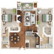 The Greenspring Floor Plan at Vivant Woodholme, Pikesville, Maryland