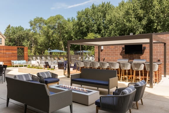 Outdoor Grill With Intimate Seating Area at The McMillan, Shoreview, MN, 55126