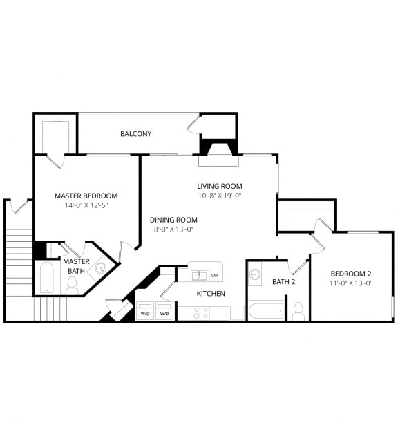Quail Landing | B4 Floor Plan 2 Bedroom 2 Bath