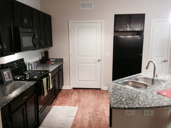 Updated Kitchen With Black Appliances at Hurstbourne Estates, Kentucky, 40223