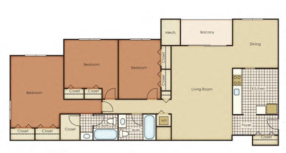 Pines of York Apartment Homes - 3 Bedroom 2 Bath Apartment Pines of York Apartment Homes - 3 Bedroom 2 Bath Apartment