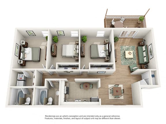 The Brookwood Apartment Homes - 3 Bedroom 2 Bath Apartment The Brookwood Apartment Homes - 3 Bedroom 2 Bath Apartment