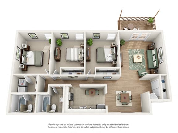 The Brookwood Apartment Homes - 3 Bedroom 2 Bath Apartment The Brookwood Apartment Homes - 3 Bedroom 2 Bath Apartment