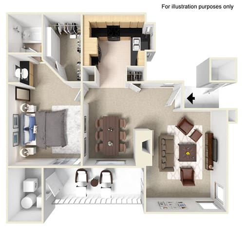 Floor Plan One Bedroom One Bath