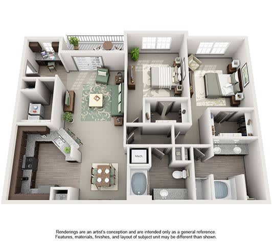 The Estates at Johns Creek Apartment Homes - 2 Bedroom 2 Bath Apartment The Estates at Johns Creek Apartment Homes - 2 Bedroom 2 Bath Apartment