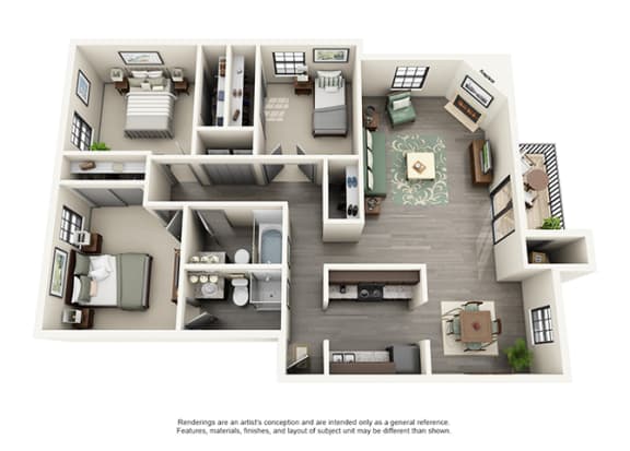 Calloway at Las Colinas Apartment Homes - 3 Bedroom 2 Bath Apartment Calloway at Las Colinas Apartment Homes - 3 Bedroom 2 Bath Apartment