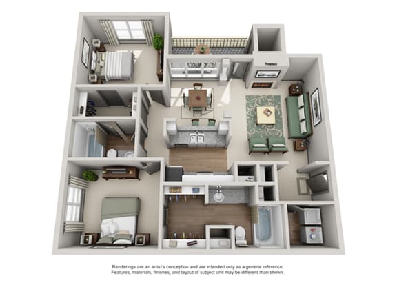 Crosstown at Chapel Hill Apartment Homes - 2 Bedroom 2 Bath Apartment Crosstown at Chapel Hill Apartment Homes - 2 Bedroom 2 Bath Apartment