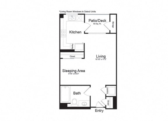 Studio - 564sf