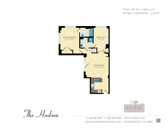 The Hudson 07 Floor Plan at The Hudson Apartments, Washington,DC
