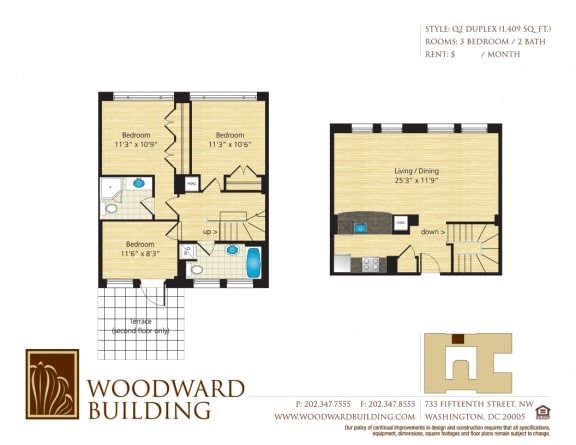 Floor Plan Q2 Woodward at The Woodward Building Apartments, Washington, DC, 20005