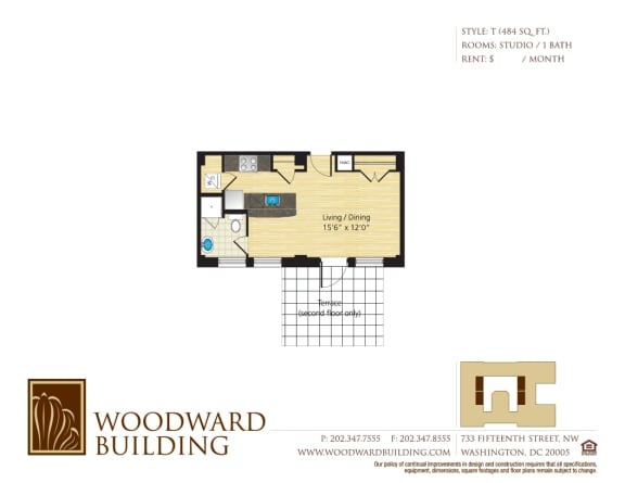 Floor Plan  Floor Plan T Woodward at The Woodward Building Apartments, District of Columbia