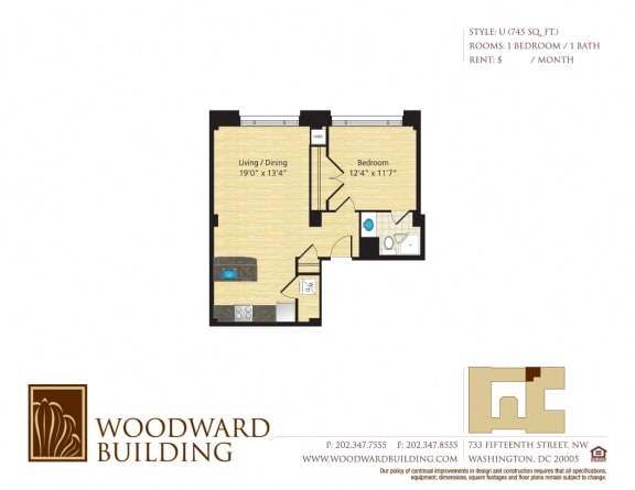 Floor Plan U Woodward at The Woodward Building Apartments, District of Columbia,20005