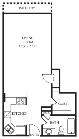 E1 Floor Plan E1 Floor Plan at Memorial Towers Apartments, The Barvin Group, Houston, TX, 77007