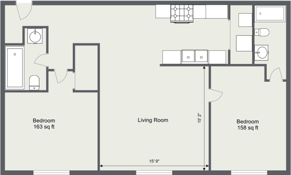 2 Bedroom 2 Bath 1005 Sq Ft v2 at  Integrity Medina Apartments, Integrity Realty LLC, Medina, OH, 44256
